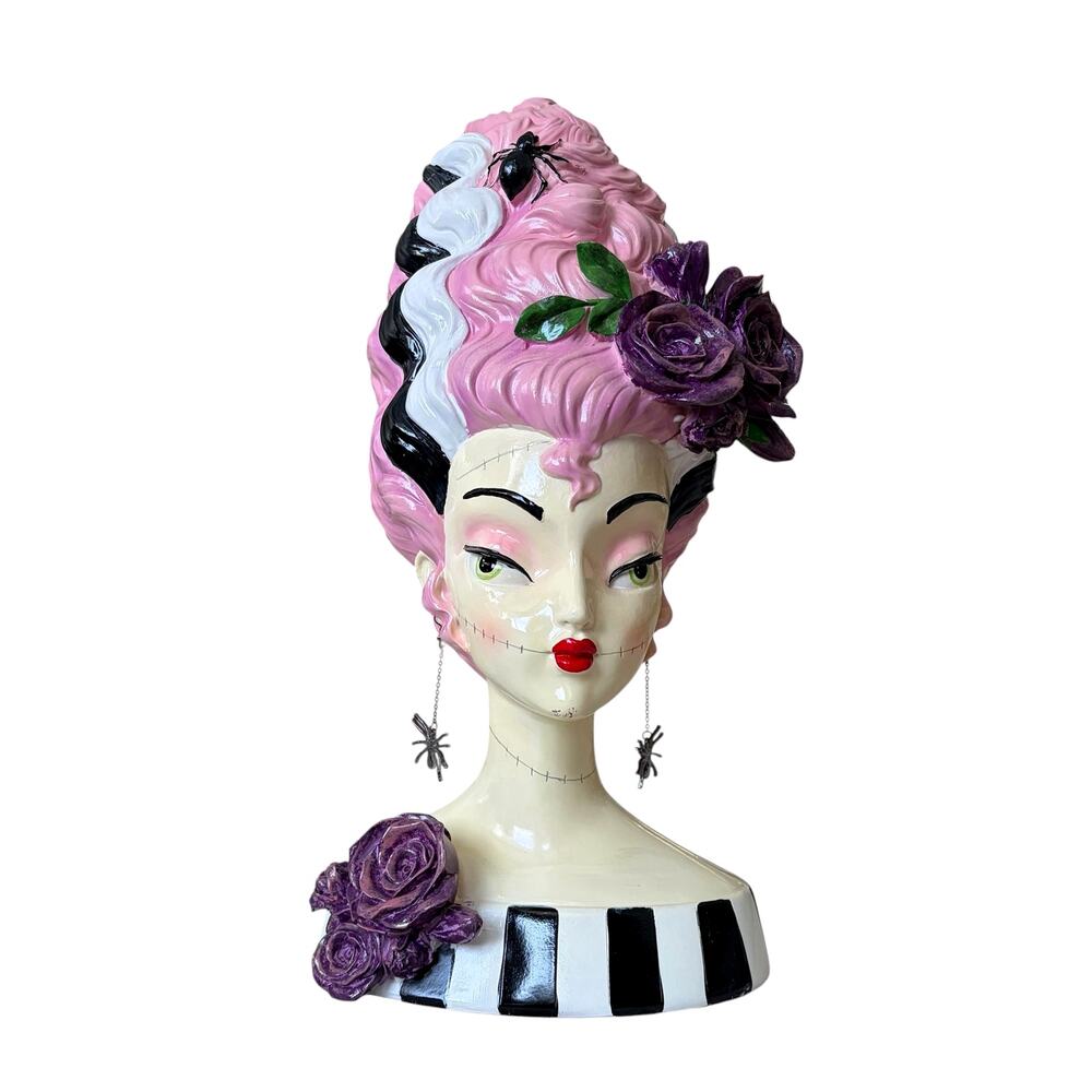 Bride Of Frankenstein Bust 18in Chic Goth Retro Halloween Decor VIRAL NEW